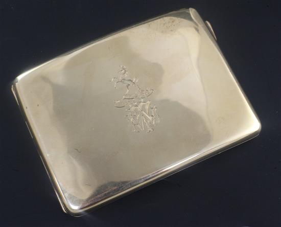 A George V 9ct gold concave cigarette case,